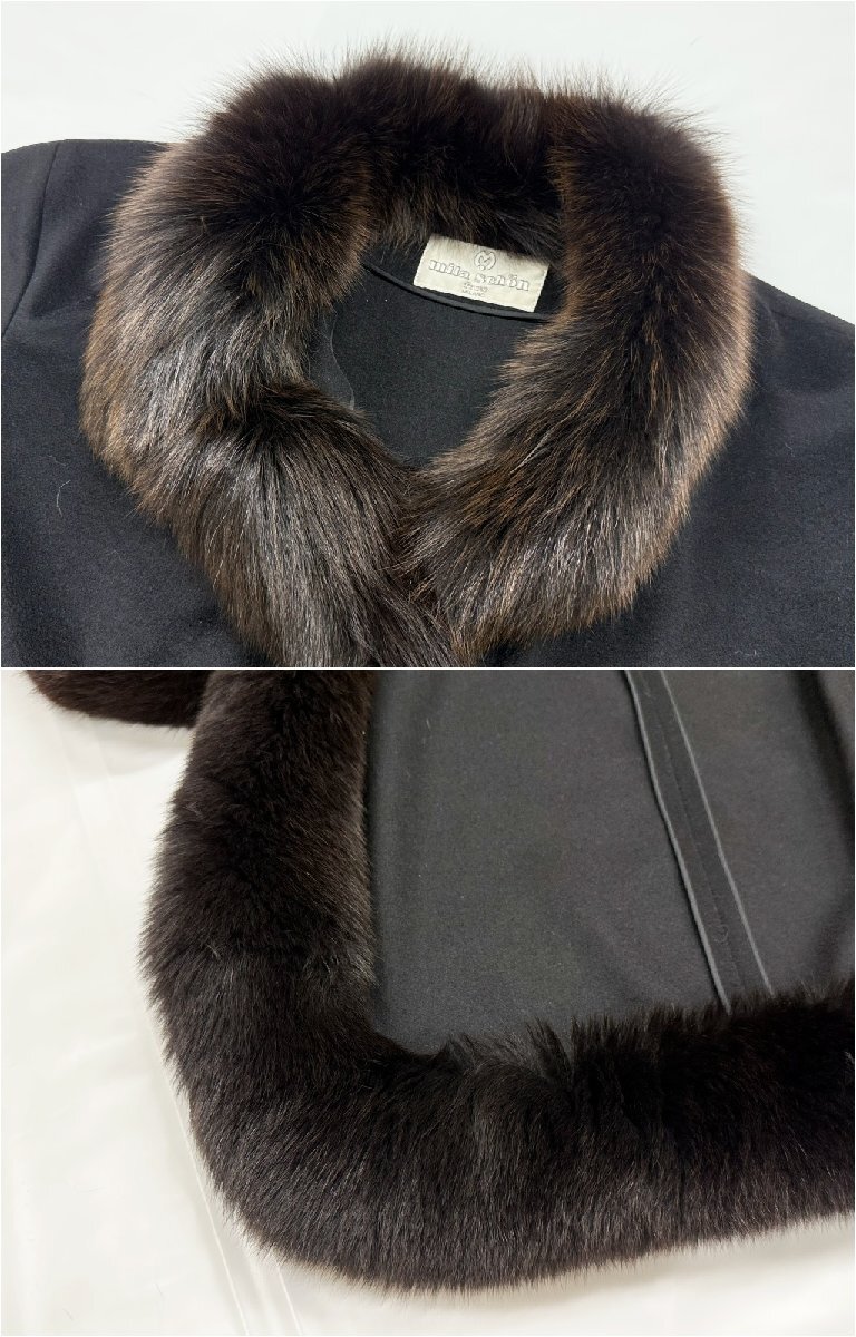 mila schon furs ミラショーン ファー ロングコート ブラック系 レディース 3710G5._画像4
