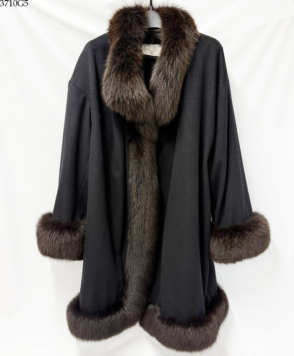 mila schon furs ミラショーン ファー ロングコート ブラック系 レディース 3710G5._画像1