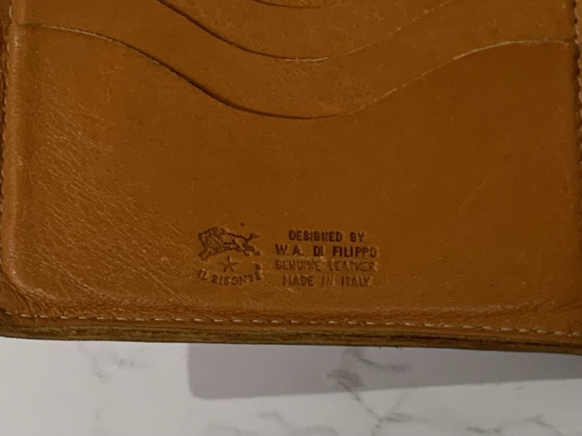 122 【中古品】IL BISONTE 財布 レザー 二つ折り財布 ブラウン系 イルビゾンテ 1円〜_画像6