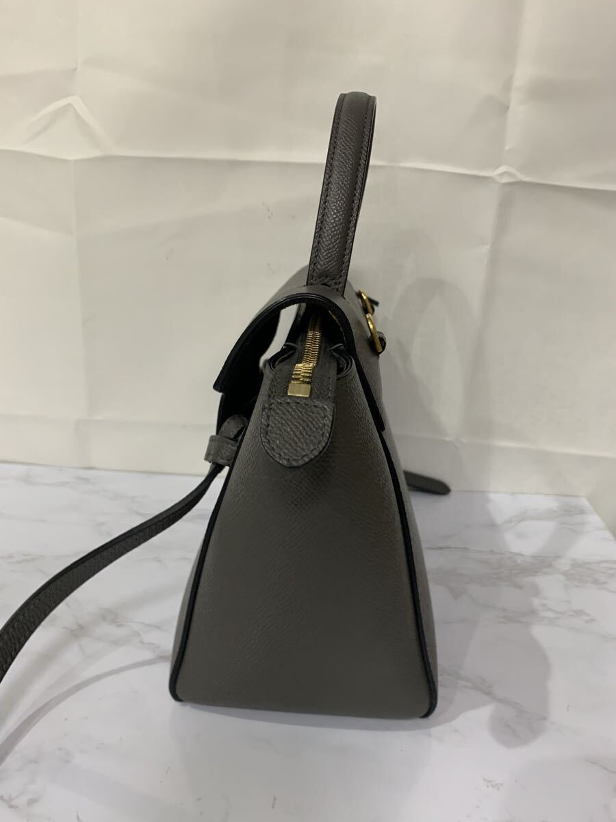 128 CELINE ショルダーバッグ ハンドバッグ セリーヌ 斜め掛け レザー ナノベルトバッグ　189003 1円〜_画像3