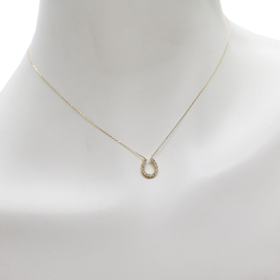 K18YG/D0.20ct 馬蹄ダイヤモンド ネックレス 【NEW】(JD-MU-1429)_画像4