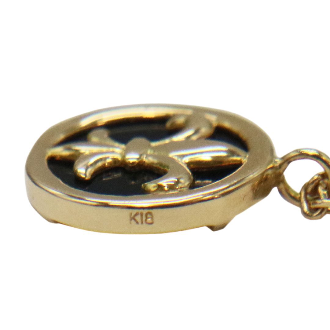 K18YG オニキス ユリ ネックレス 【NEW】(JD-SHE-2135-1)_画像4