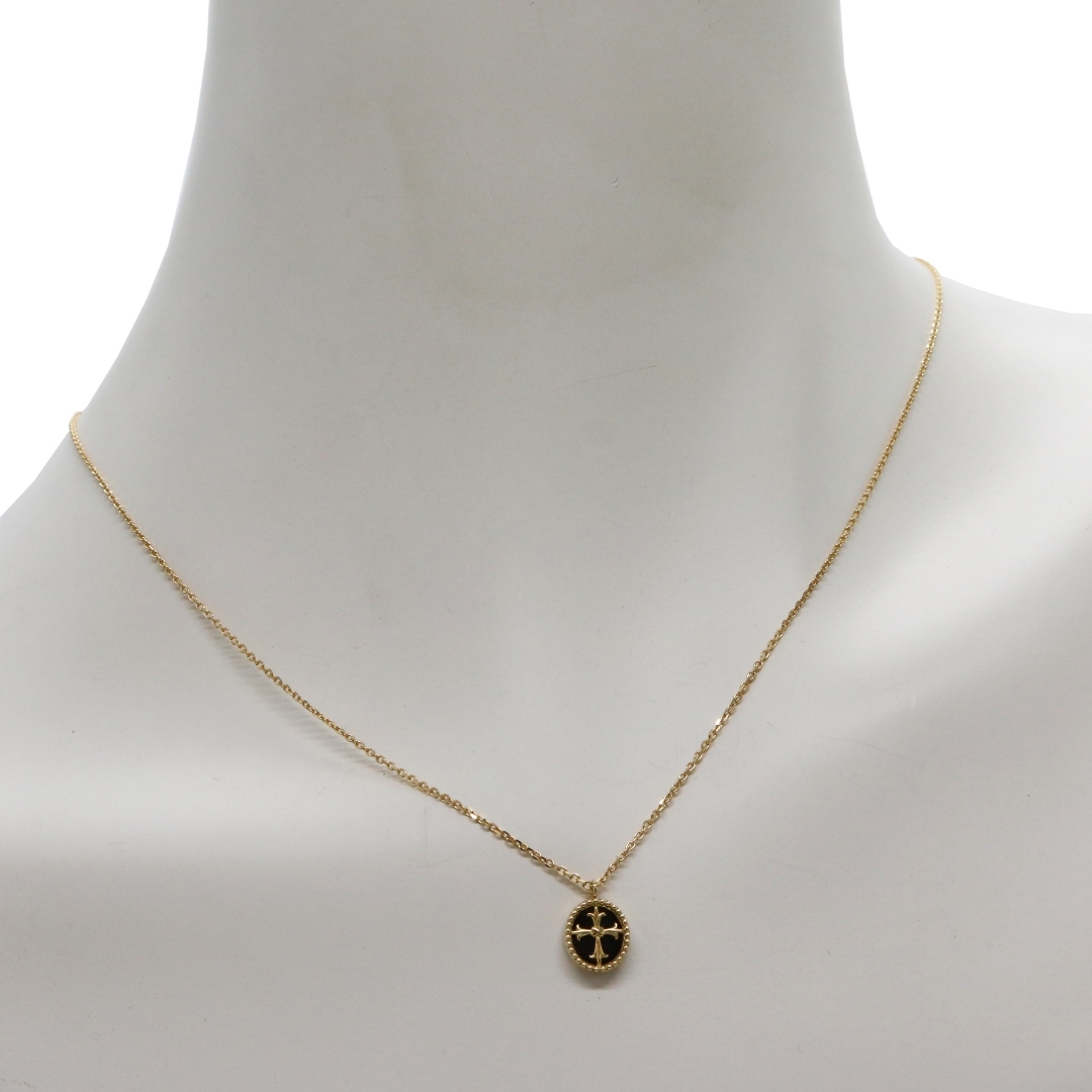 K18YG オニキス クロス ネックレス 【NEW】(JD-SHE-5435)_画像3