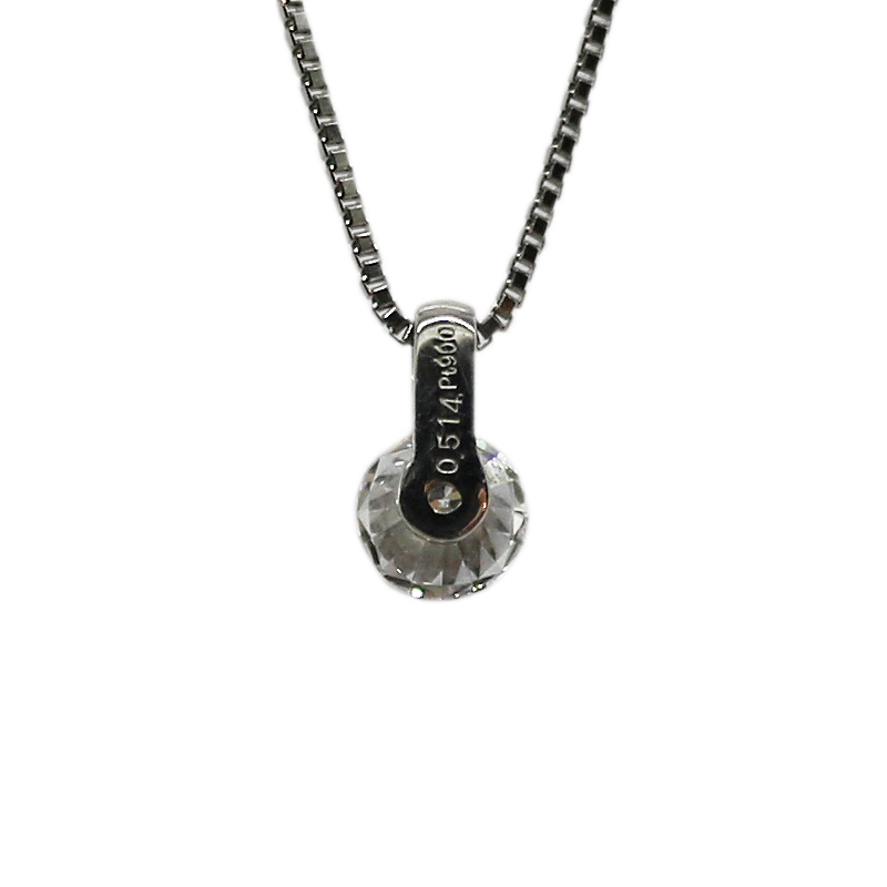 PT900/PT850/D0.514ct プラチナ 一粒ダイヤモンド ペンダント レディース【NEW】(AK-3190)_画像2