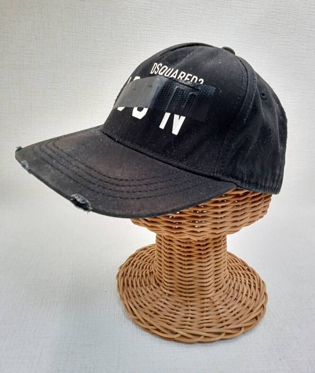 【K22】ディースクエアード/DSQUARED2/ICON/キャップ/ロゴ/ブラック/サイズ調整可能_画像1