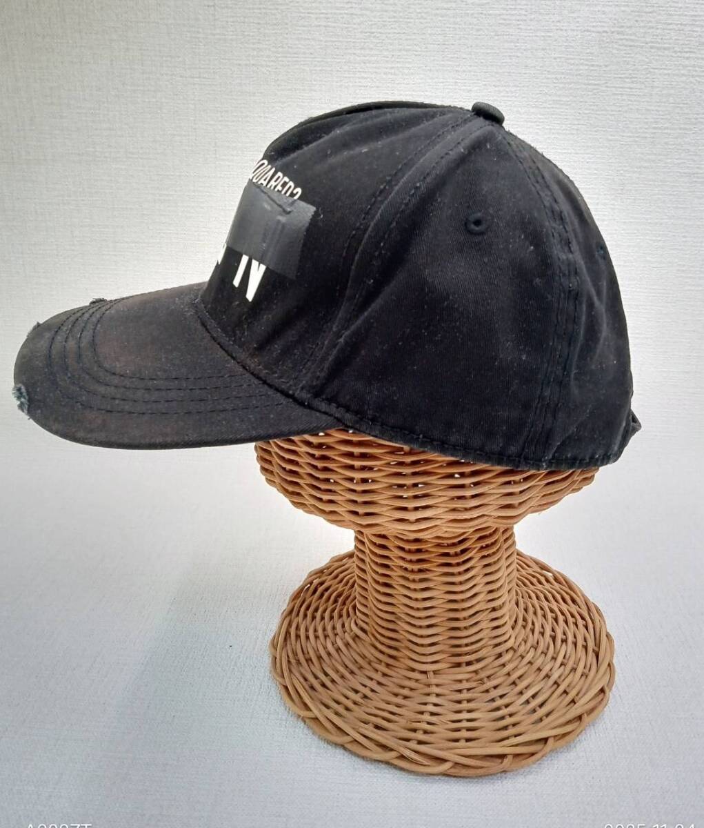 【K22】ディースクエアード/DSQUARED2/ICON/キャップ/ロゴ/ブラック/サイズ調整可能_画像2