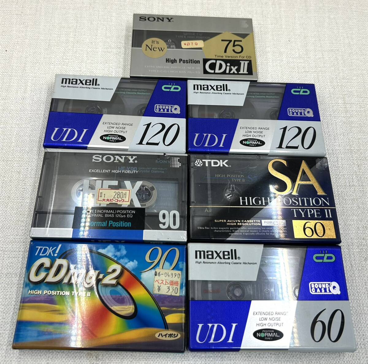 【Ｓ362】新品未使用品/ソニー/マクセル/TDK/カセットテープ/ハイポジション/ノーマルポジション/７本/セット/120/60_画像1