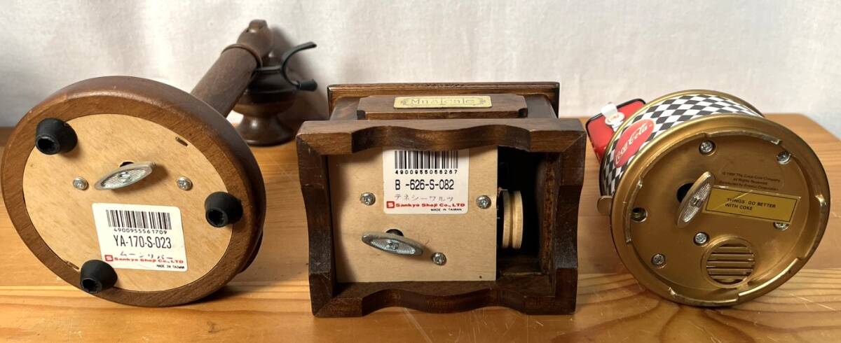 [M924] музыкальная шкатулка / различный 5 шт / суммировать / ювелирные изделия BOX/ кейс для украшений / бардачок / из дерева музыкальная шкатулка / Coca * Cola / б/у товар / Junk ..