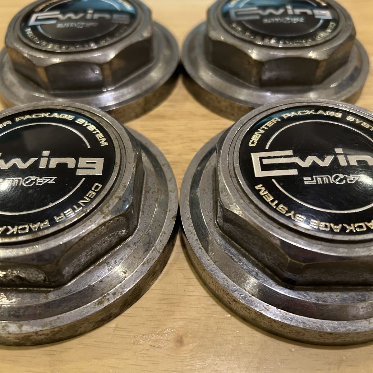 C399 希少 当時物 WORK Ewing センターキャップ 4個 外径145mm 欠品部品無し_画像4