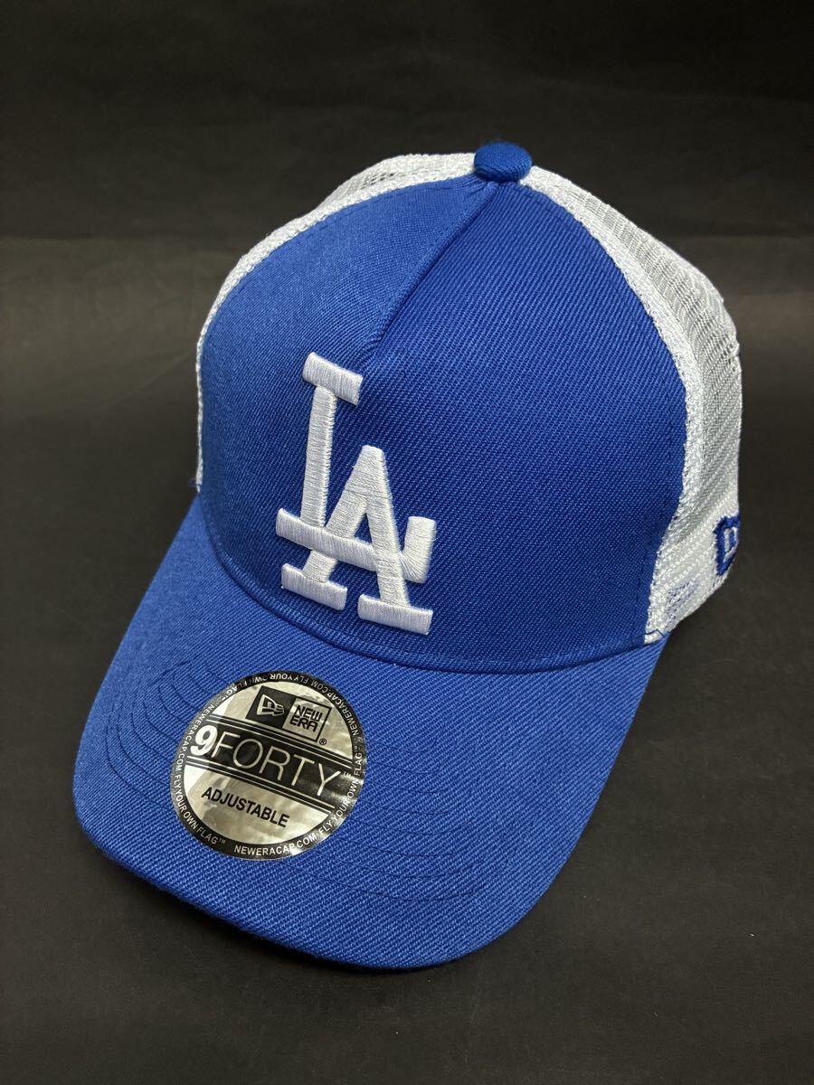 ニューエラ×LAドジャースマルチロゴパッチスナップバックメッシュキャップブルーホワイト_画像1