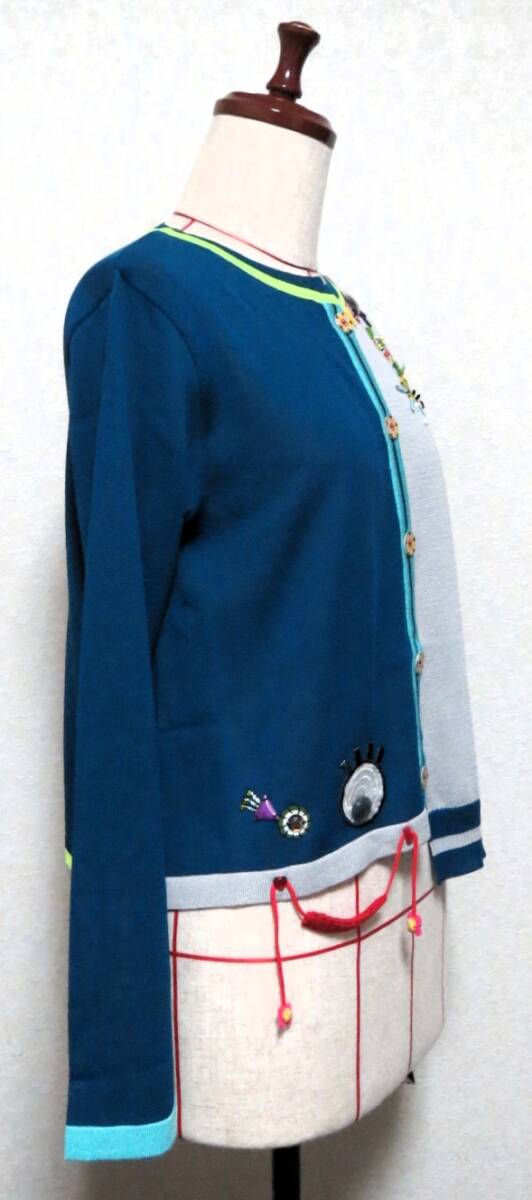 670★新品★アルベロベロ ALBEROBELLO★ビーズ手刺繍★カーディガン★FACE★サラッと薄手★_画像2