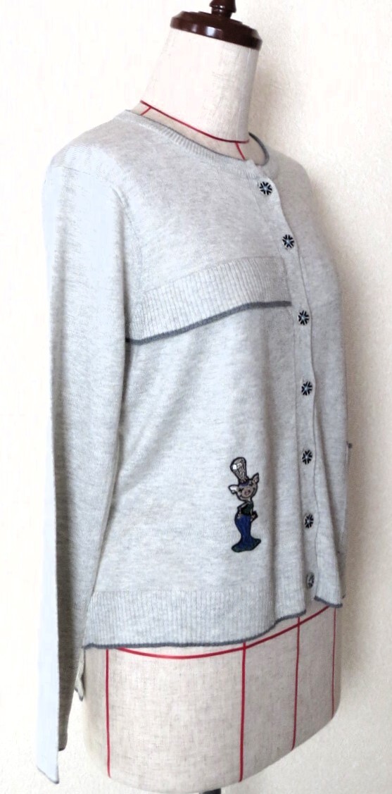 700★新品★アルベロベロ ALBEROBELLO★ブローチ付き★上質素材★カーディガンニット★_画像2