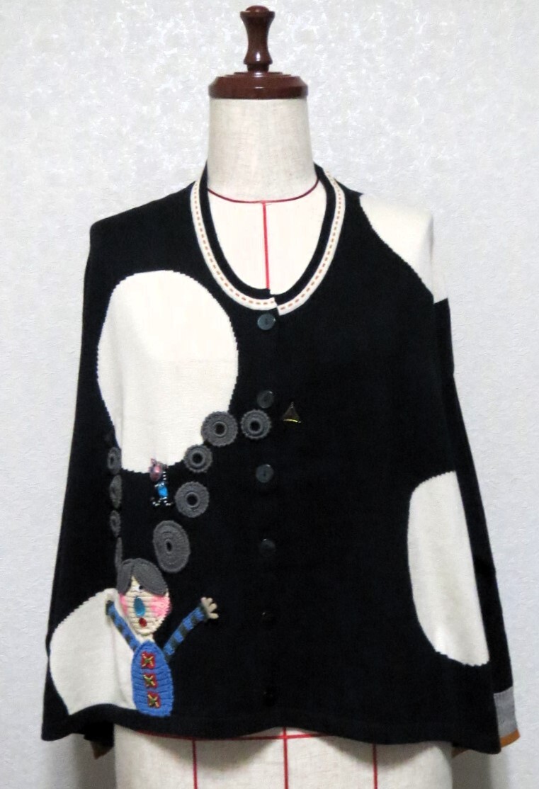 669★新品★アルベロベロ ALBEROBELLO★ニット★変形カーディガン★手編みパッチワーク★_画像1