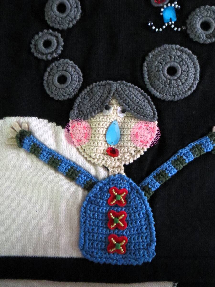 669★新品★アルベロベロ ALBEROBELLO★ニット★変形カーディガン★手編みパッチワーク★_画像6