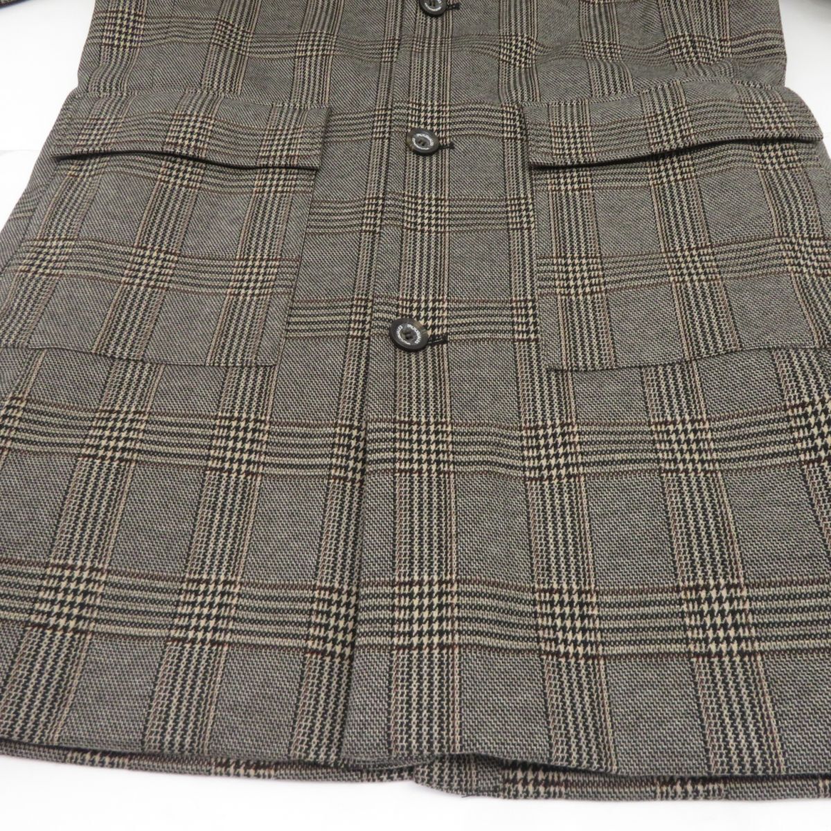 130 1PIU1UGUALE3 RELAX ウノピゥウノウグァーレトレ グレンチェック コート Lサイズ ※中古_画像5