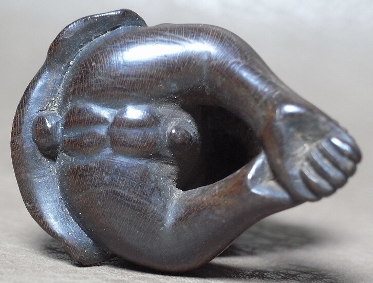 [ персик ..] класть netsuke * из дерева / времена предмет антиквариат старый изобразительное искусство украшение .. предмет 