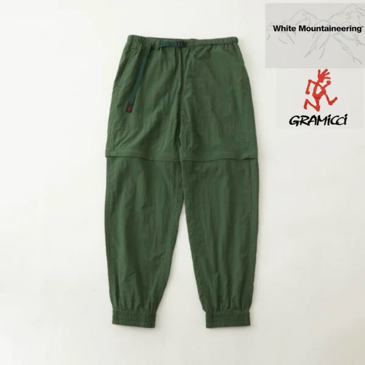 未使用タグ付　WM×GRAMICCI ジョガーパンツ　サイズ2 グリーン　ショーツ　ホワイトマウンテニアリング　グラミチ　24ss 別注_画像1