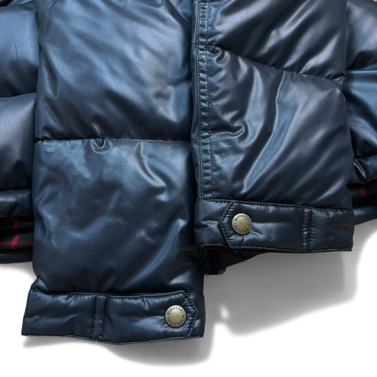 【美品!!!名作!!!】BURBERRY BLACK LABEL バーバリーブラックレーベル ダウンジャケット タヌキファー ノバチェック 3way メンズ Mサイズ_画像5
