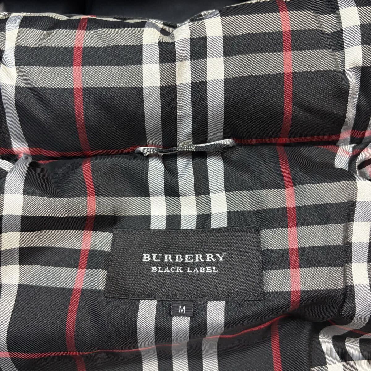 【美品!!!名作!!!】BURBERRY BLACK LABEL バーバリーブラックレーベル ダウンジャケット タヌキファー ノバチェック 3way メンズ Mサイズ_画像8