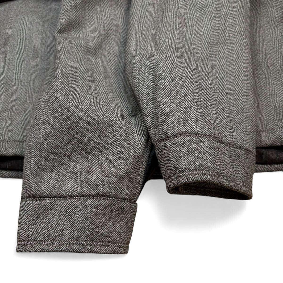 【定価80万!!!美品Lサイズ!!!】ErmenegildoZegna エルメネジルドゼニア 2way ジャケット カシミヤ シルク リアルファー ヘリンボーン_画像5
