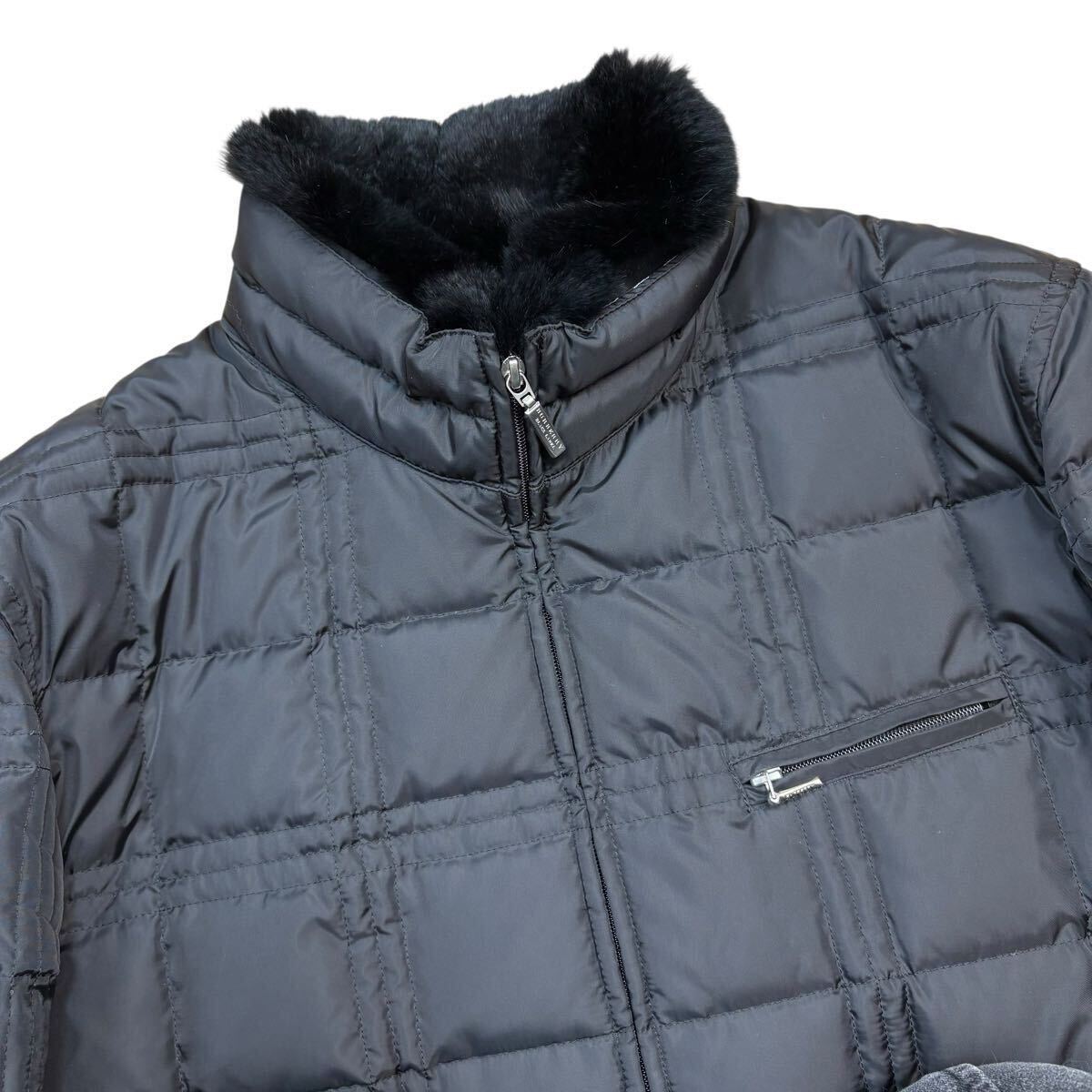 【名作!!!極美品!!!】BURBERRY BLACK LABEL バーバリーブラックレーベル キルティング 2wayダウンジャケット ラビットファー ノバチェック_画像3