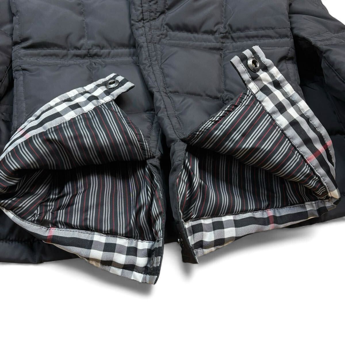 【名作!!!極美品!!!】BURBERRY BLACK LABEL バーバリーブラックレーベル キルティング 2wayダウンジャケット ラビットファー ノバチェック_画像5