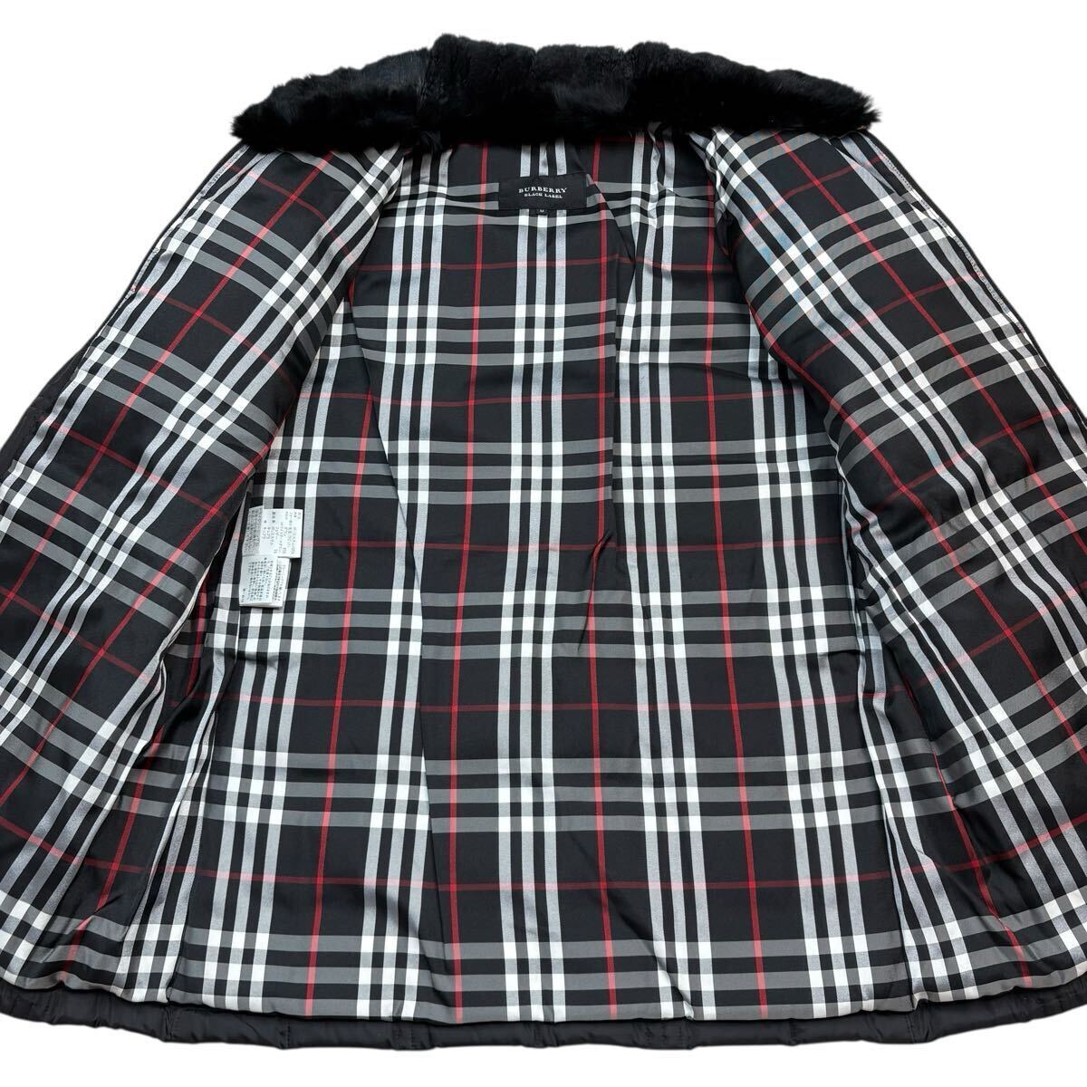 【名作!!!極美品!!!】BURBERRY BLACK LABEL バーバリーブラックレーベル キルティング 2wayダウンジャケット ラビットファー ノバチェック_画像7