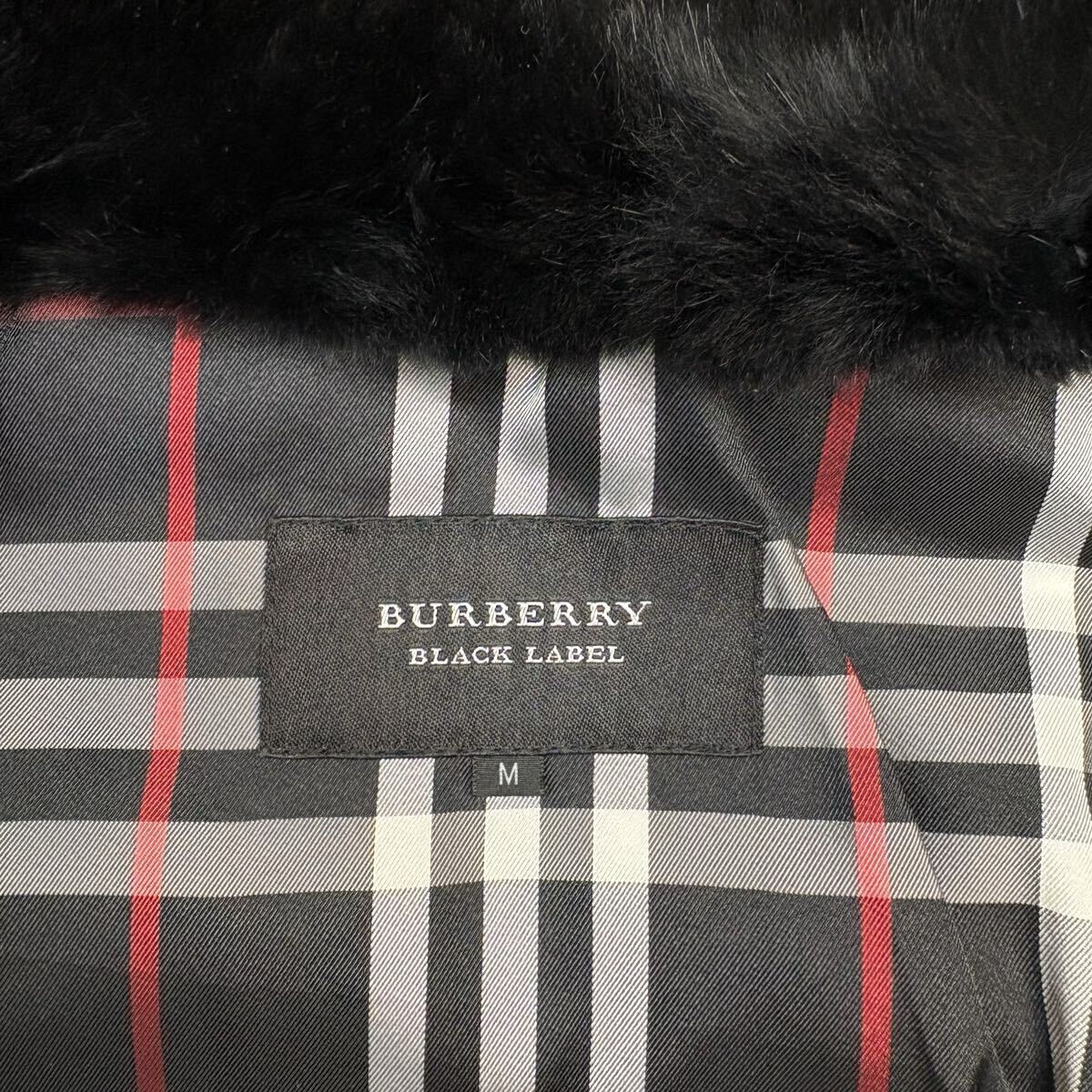 【名作!!!極美品!!!】BURBERRY BLACK LABEL バーバリーブラックレーベル キルティング 2wayダウンジャケット ラビットファー ノバチェック_画像9
