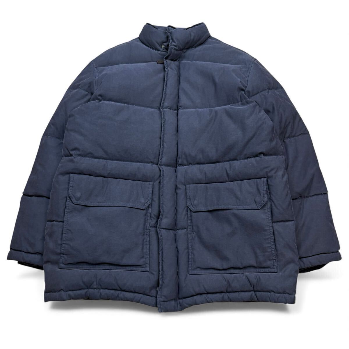 【美品XLサイズ!!!】ErmenegildoZegna エルメネジルドゼニア 中綿ジャケット ブルゾン ロゴ ジップアップ ダークネイビー メンズ サイズ50_画像2