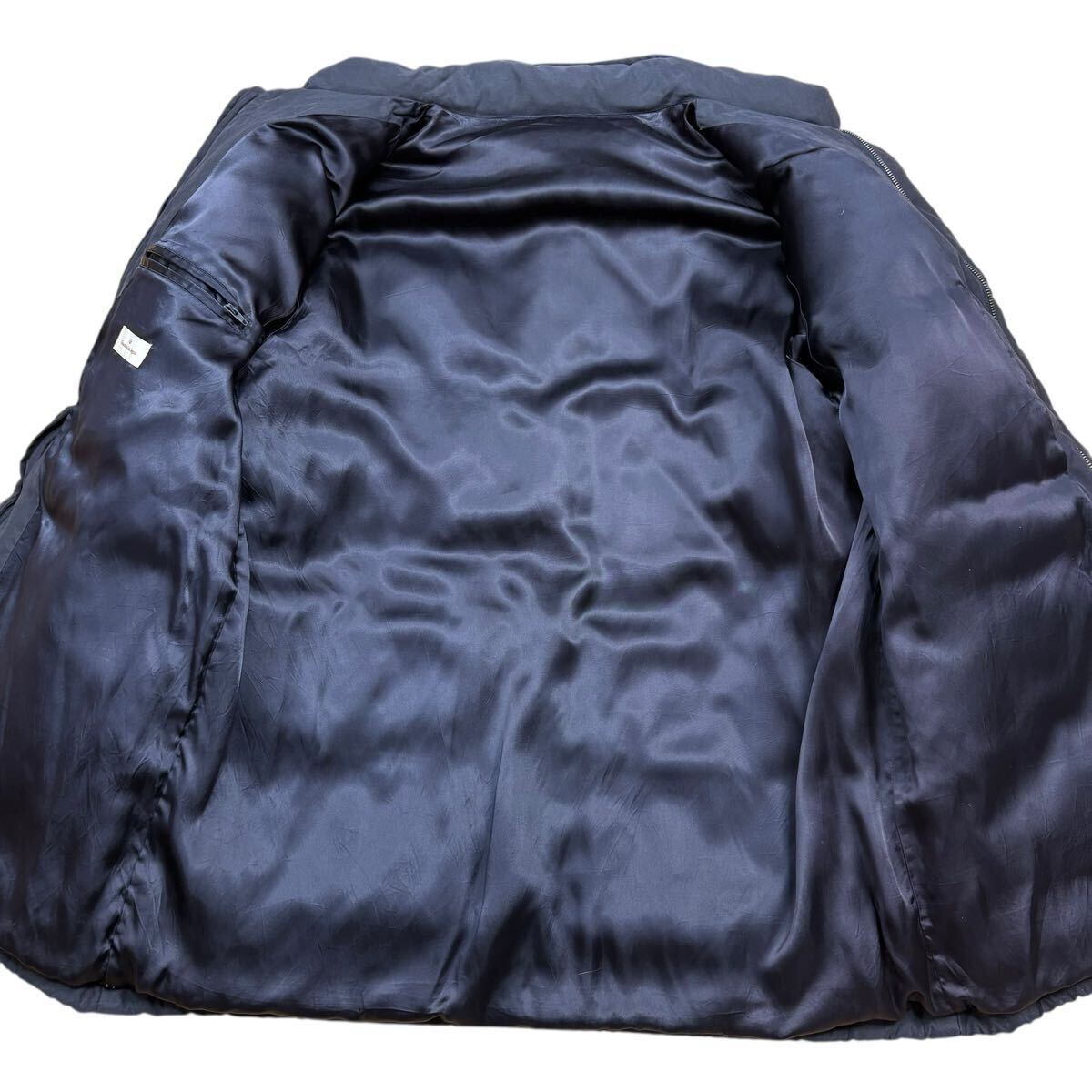 【美品XLサイズ!!!】ErmenegildoZegna エルメネジルドゼニア 中綿ジャケット ブルゾン ロゴ ジップアップ ダークネイビー メンズ サイズ50_画像6