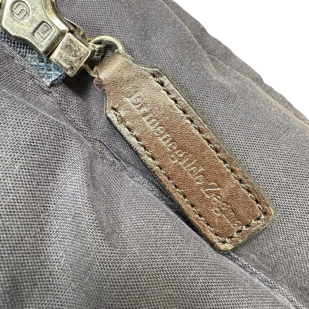 【美品XLサイズ!!!】ErmenegildoZegna エルメネジルドゼニア 中綿ジャケット ブルゾン ロゴ ジップアップ ダークネイビー メンズ サイズ50_画像8