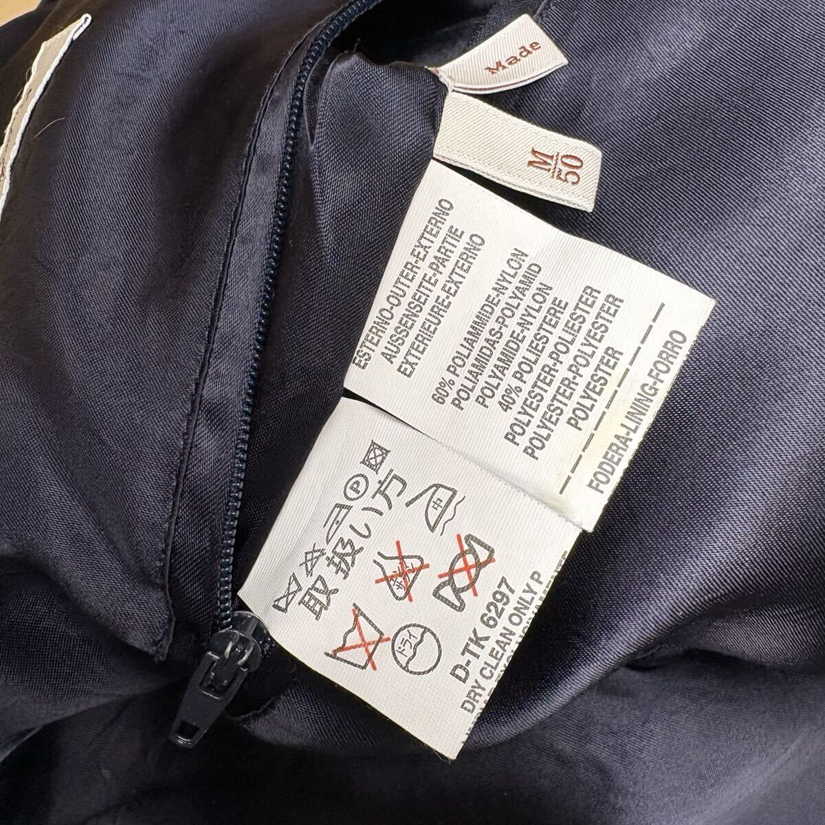 【美品XLサイズ!!!】ErmenegildoZegna エルメネジルドゼニア 中綿ジャケット ブルゾン ロゴ ジップアップ ダークネイビー メンズ サイズ50_画像10