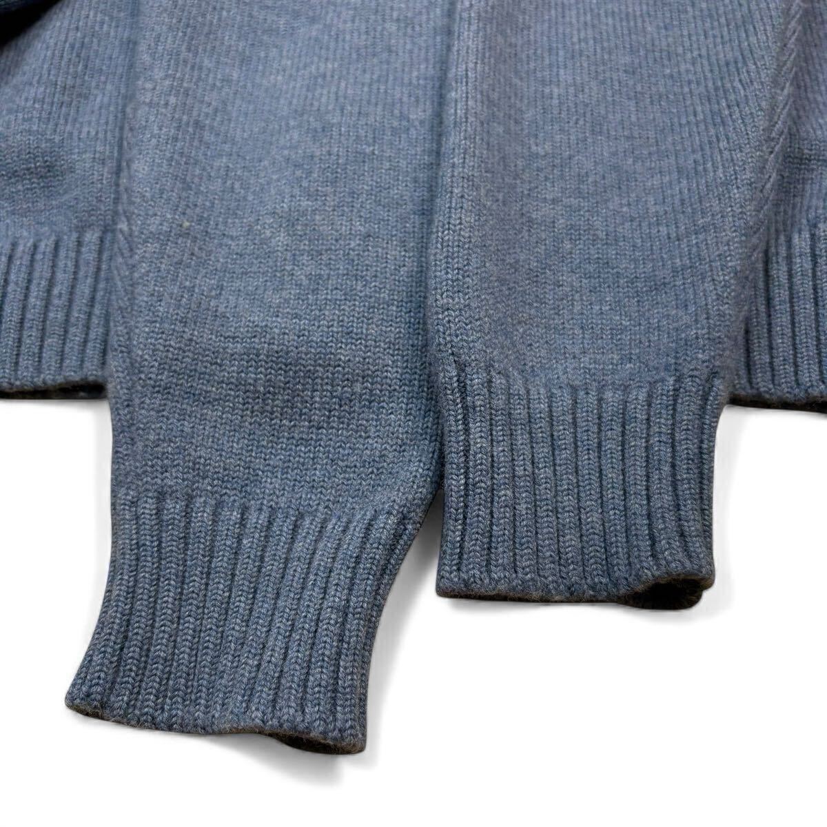 【極美品XXLサイズ!!!】ZANONE ザノーネ CHIOTO キョート ニットジャケット カーディガン ハイネック ブルー 青 メンズ サイズ52_画像3