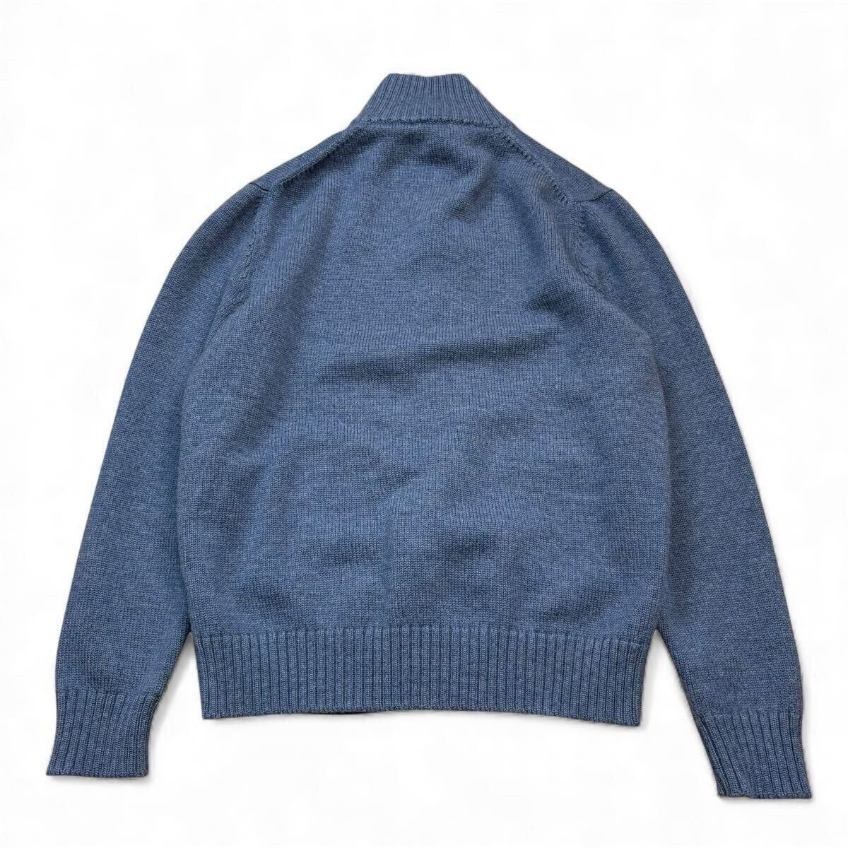 【極美品XXLサイズ!!!】ZANONE ザノーネ CHIOTO キョート ニットジャケット カーディガン ハイネック ブルー 青 メンズ サイズ52_画像5