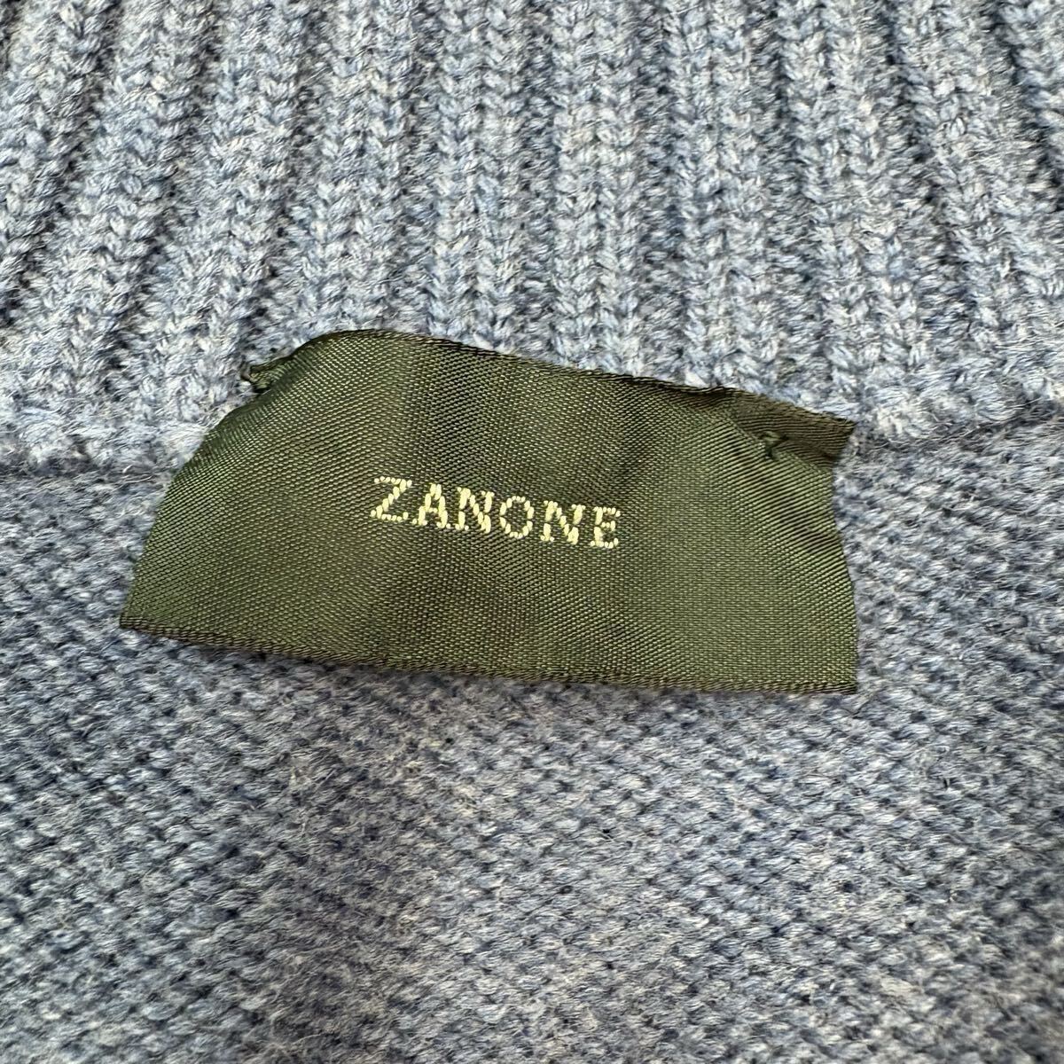 【極美品XXLサイズ!!!】ZANONE ザノーネ CHIOTO キョート ニットジャケット カーディガン ハイネック ブルー 青 メンズ サイズ52_画像7