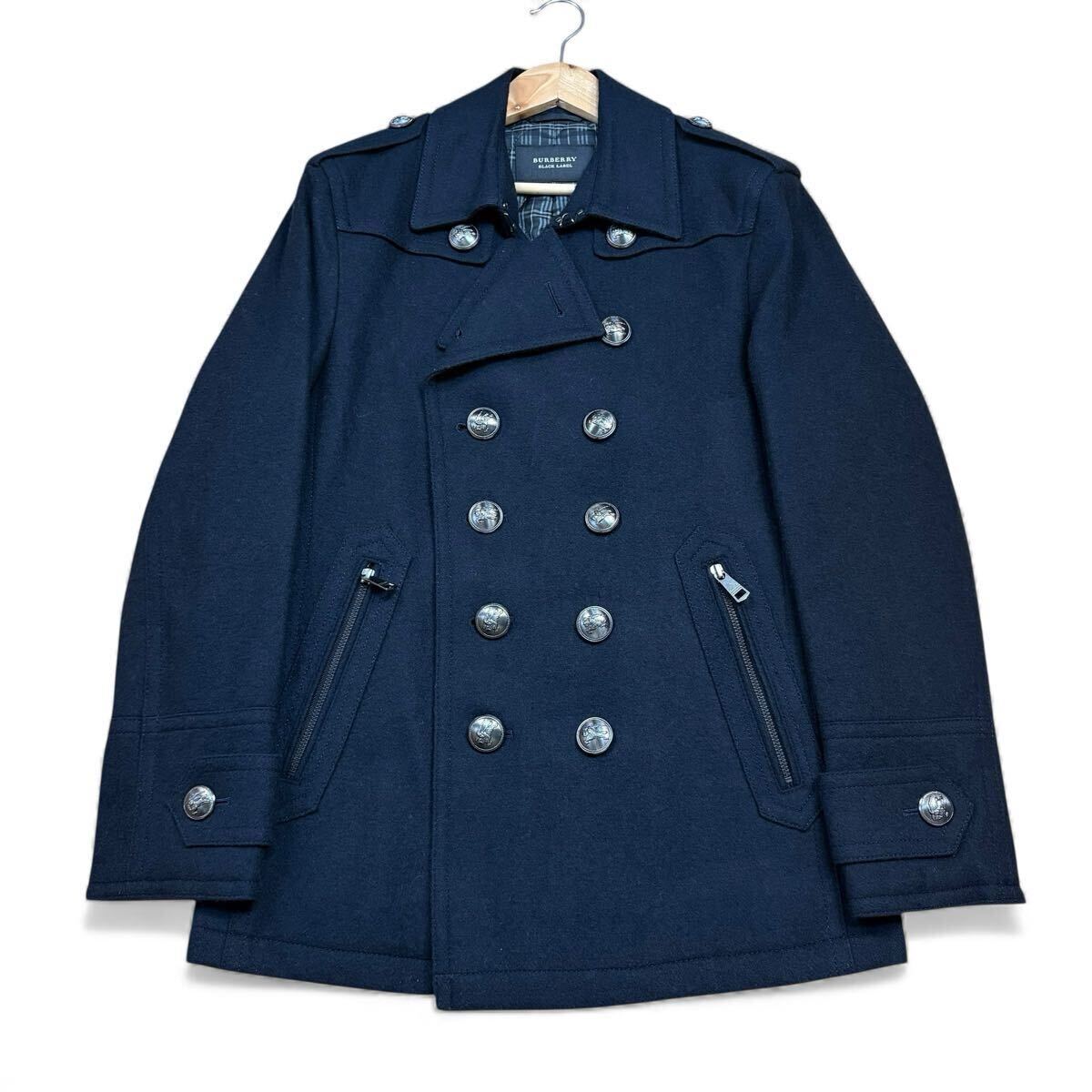 【名作!!!極美品!!!】BURBERRY BLACK LABEL バーバリーブラックレーベル ナポレオン ピーコート キルティング ノバチェック メンズ Mサイズ_画像2