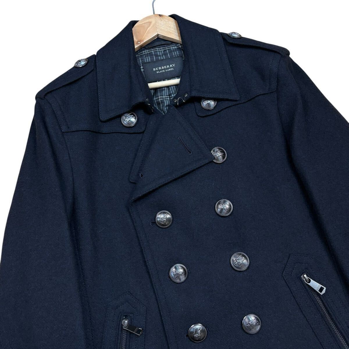 【名作!!!極美品!!!】BURBERRY BLACK LABEL バーバリーブラックレーベル ナポレオン ピーコート キルティング ノバチェック メンズ Mサイズ_画像3