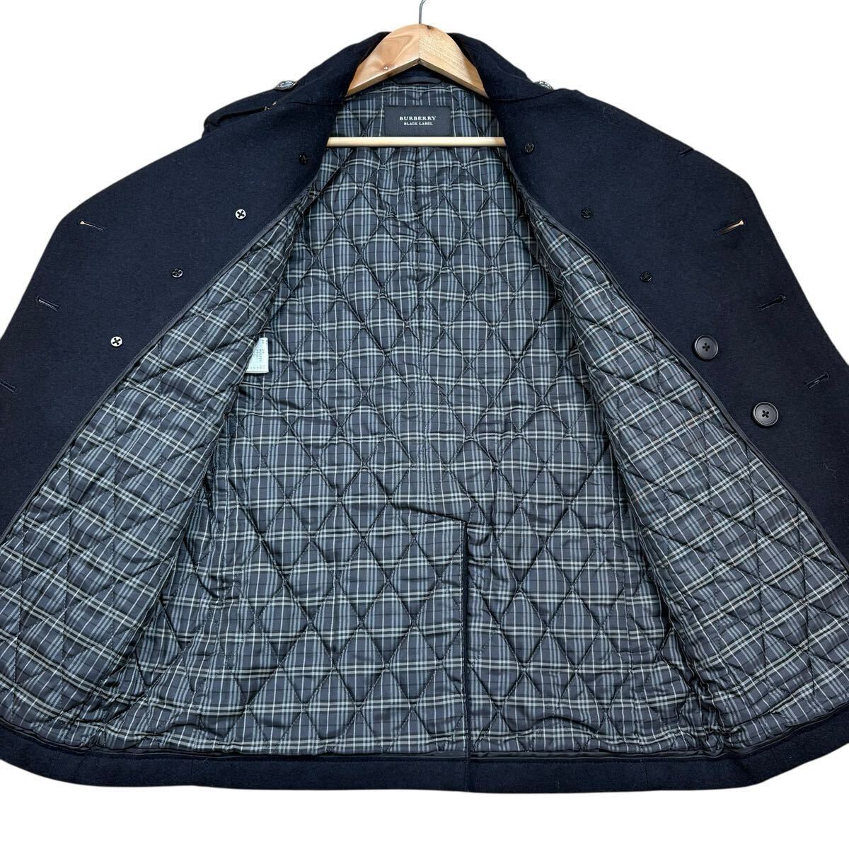 【名作!!!極美品!!!】BURBERRY BLACK LABEL バーバリーブラックレーベル ナポレオン ピーコート キルティング ノバチェック メンズ Mサイズ_画像5