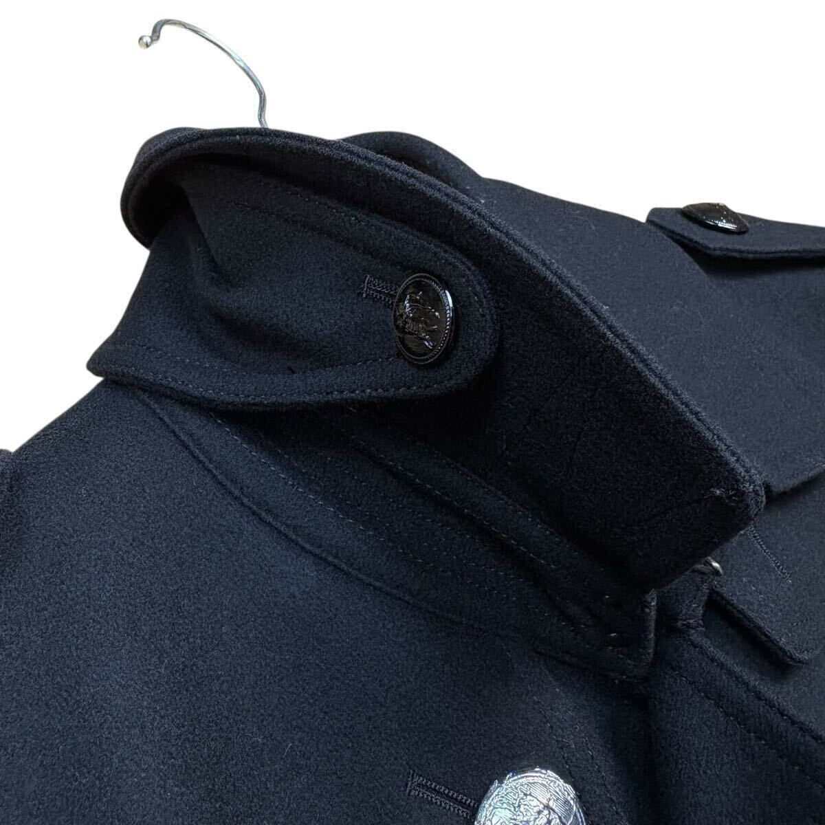 【極美品Lサイズ!!!】BURBERRY BLACK LABEL バーバリーブラックレーベル カシミヤ ナポレオンコート ノバチェック ベルト メンズ 黒_画像4