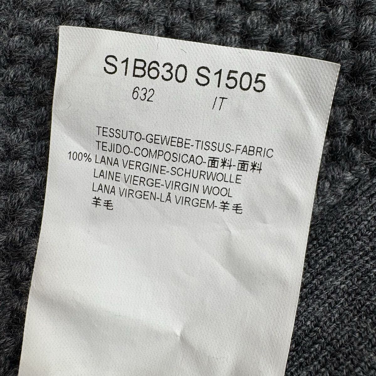 【極美品XLサイズ!!!】EMPORIOARMANI スタンドカラー ニットジャケット スナップボタン 編み込み ワッフル生地 ウール メンズ サイズ50_画像10