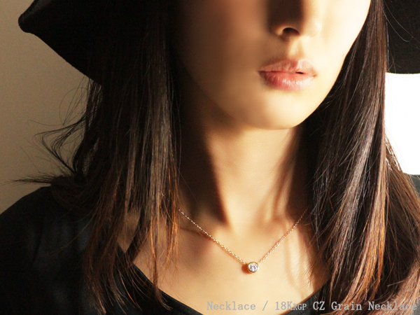 新品/ネックレス/18KRGP/イエローゴールド/18金/K18/一粒/ダイヤ/レディース/チェーン/ジルコニア/CZ/0.5ct/シンプル/上品/女性_画像5