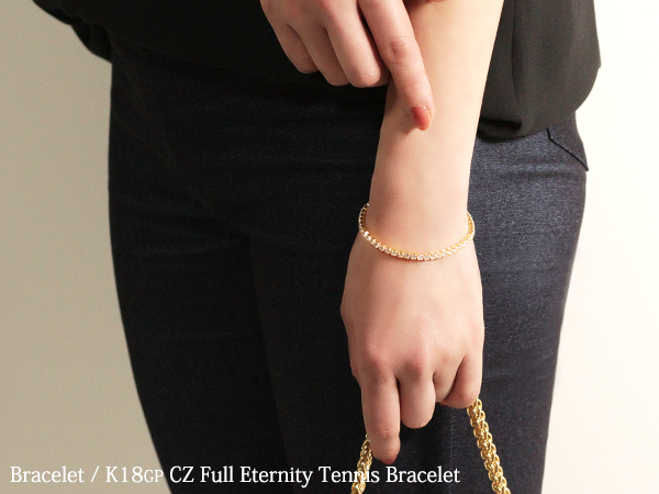 新品/ブレスレット/K18GP/テニス/ダイヤ/イエローゴールド/18金/レディース/CZ/5.0ct/豪華/シンプル/上品/女性/フォーマル/YG_画像5
