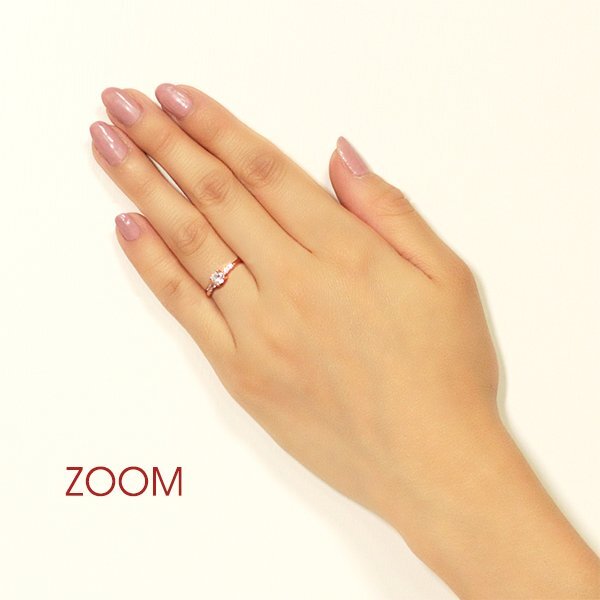 6号 / 新品 指輪 K18GP ソリティア リング 脇石 18金 ピンクゴールド レディース ダイヤ CZ シンプル 人差し指 中指 薬指 プレゼント 女性_画像5