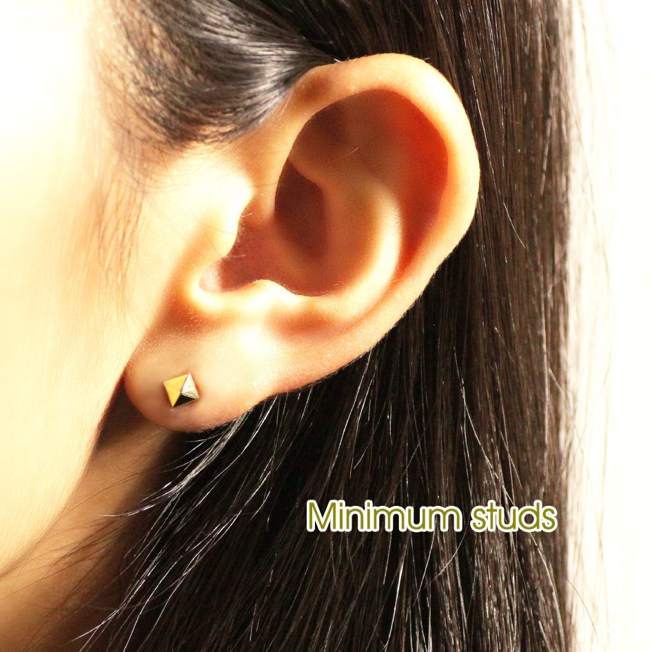 ステンレス製/スタッド/ピアス/レディース/スクエア/ミニマム/スタッズ/ゴールド/メタル/金属アレルギー/シンプル/小さい/小さめ/四角/女性_画像6