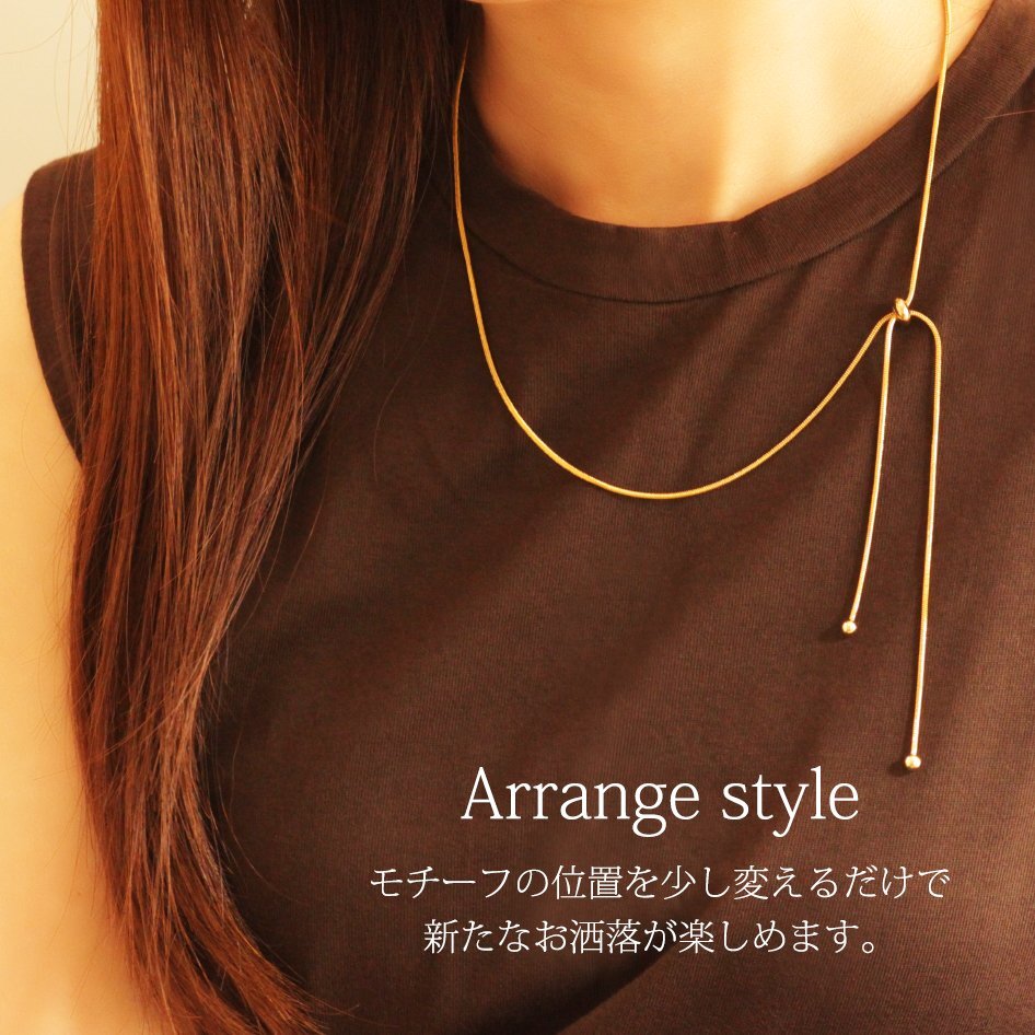 新品/ネックレス/レディース/ロング/ゴールド/合金/メタルボール/スネークチェーン/スライド式アジャスター/ラリアット/シンプル/女性/Y字_画像7