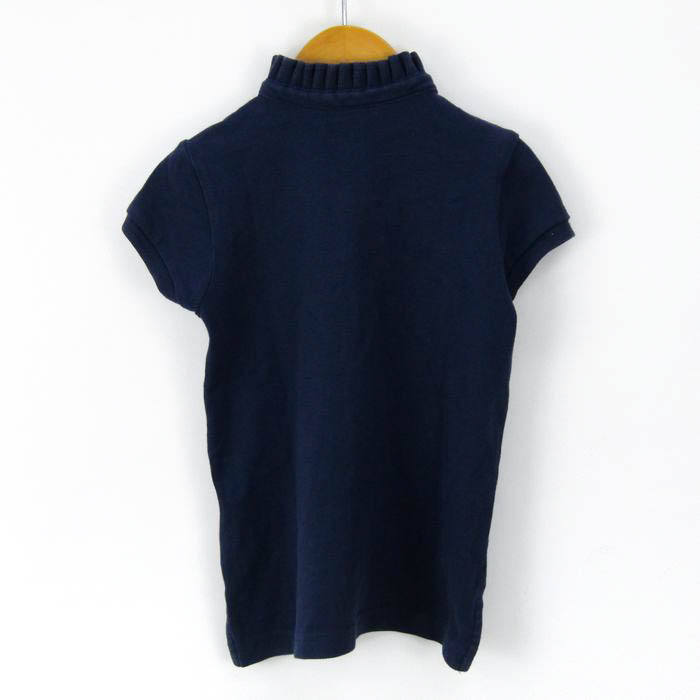 ポロ・ラルフローレン 半袖ポロシャツ フリルネック ロゴ トップス ストレッチ キッズ 女の子用 4サイズ ネイビー POLO RALPH LAUREN_画像2