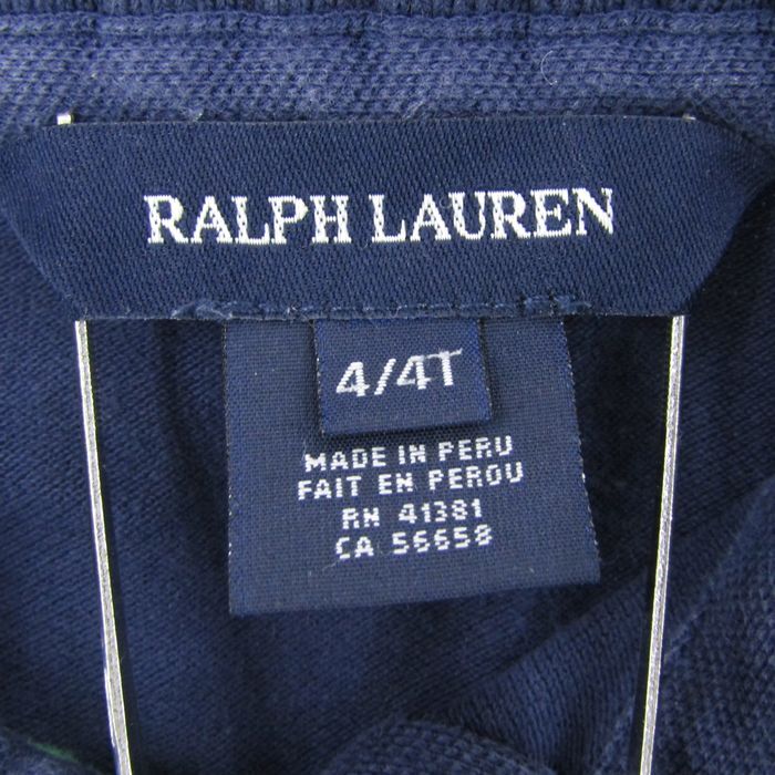 ポロ・ラルフローレン 半袖ポロシャツ フリルネック ロゴ トップス ストレッチ キッズ 女の子用 4サイズ ネイビー POLO RALPH LAUREN_画像3