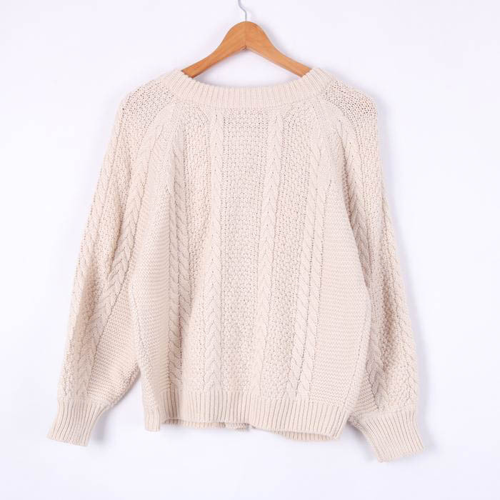 ロペピクニック カーディガン 長袖 ケーブル編 無地 トップス アウター レディース 38サイズ ベージュ ROPE PICNIC_画像2