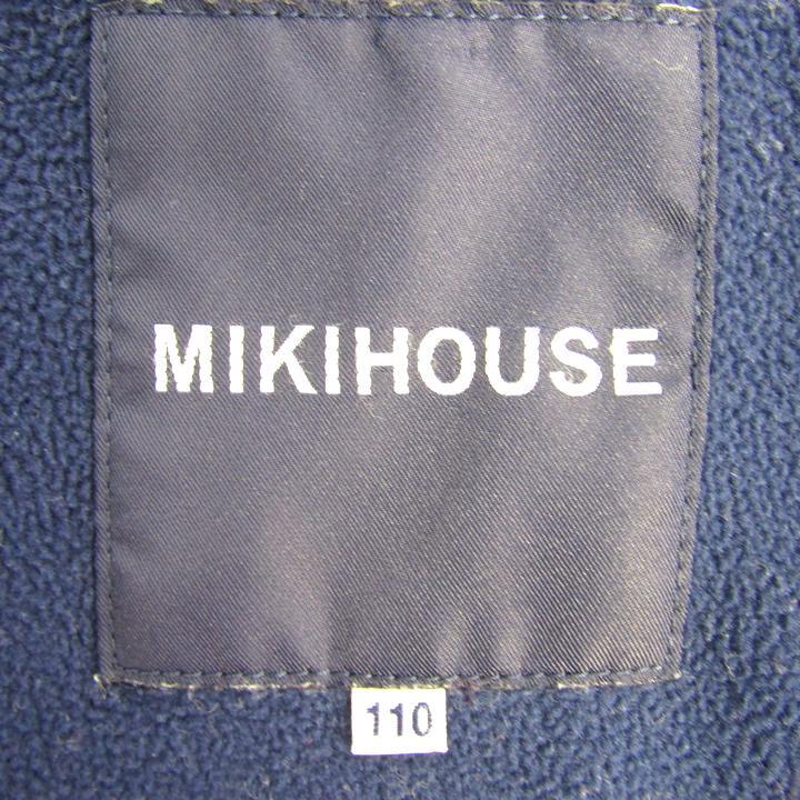  Miki House стеганная куртка в клетку внешний обратная сторона боа Kids для мальчика 110 размер темно-синий × зеленый MIKIHOUSE