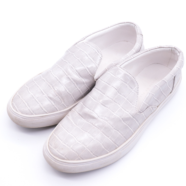 センスオブプレイスバイアーバンリサーチ スリッポン クロコ型押し レディース Lサイズ ホワイト SENSE OF PLACE by URBAN RESEARCH_画像1